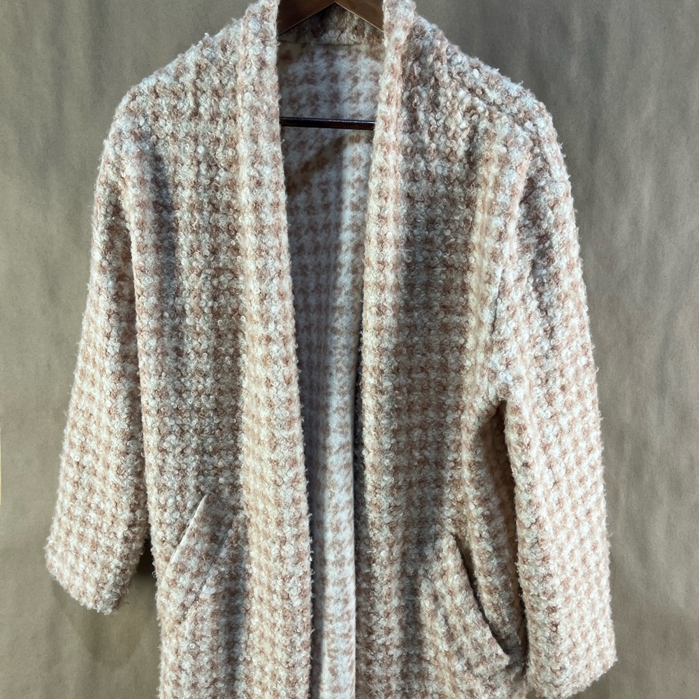 Women’s Pink Cozy Textured Cardigan (Size L)